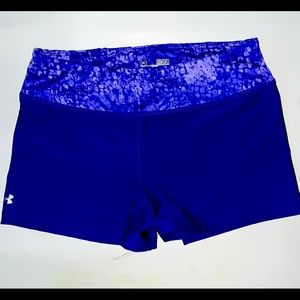 NWOT. Under ARMOUR Purple fitted bike spandex shorts. Medium.